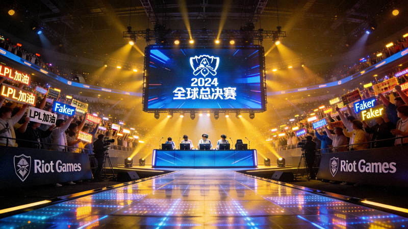 英雄联盟LOL全球总决赛比赛现场舞台与观众